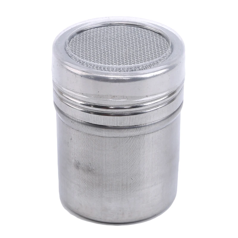5cm Diam Stainless Steel Powder Sprinkle Extinguishers Tank Gauze Bucket Cocoa Powder Cinnamon Powder Dusting Cans New