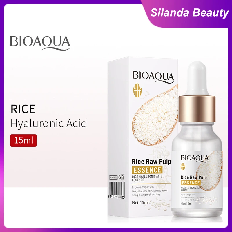 

Silanda Beauty Rice Raw Pulp Face Serum 15ml Korean Skin Care Hyaluronic Acid Anti Aging Essence Moisturizing Soft Facial Serum