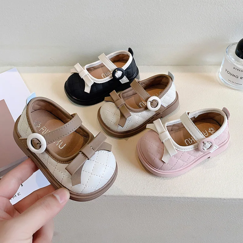 Infant Toddler Walking Shoe 2023 Spring Soft Sole Girl Single Shoe Bow Princess Shoes Leather Shoes Baby Shoe Kid Shoe Girl Shoe