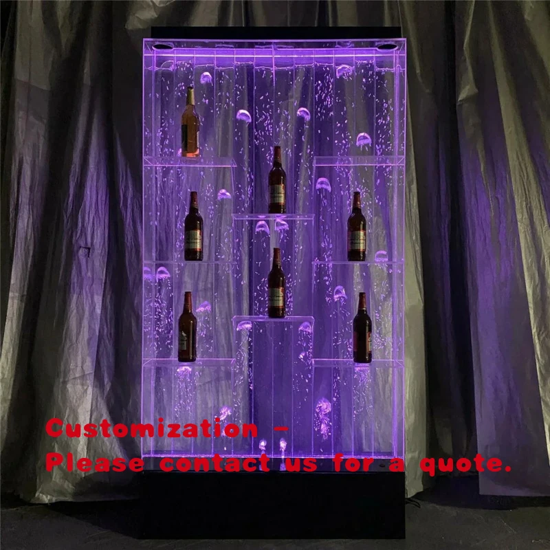 custom.Contemporary Fountain Bubble Wall Panel Color Changing LED Lights Customizable Color Custom Made Home Bar/Pub D