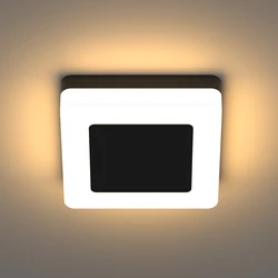 Porch Ceiling Light 20W Nordic Aluminum Black Ip65 Waterproof Modern Outdoor Led Ceiling Lamp for Bathroom Kitchen Bedroom
