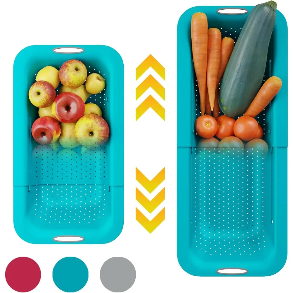 

The Sink Colander - Sleek & Modern Strainer for Kitchen - Use with Pasta, Veggies, Grains, Rice & Berry and Frui