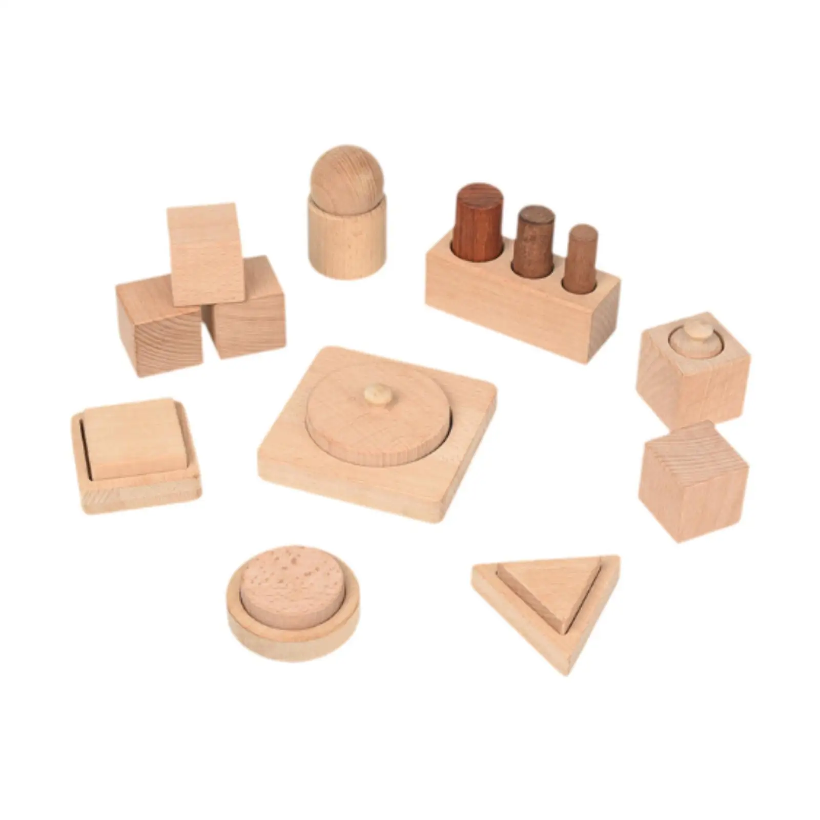 Montessori Toy Wooden Shape Puzzle Motor Activity Toy Geometric Matching Sorting Board for Infants Ages 1 2 3 4 5 Year Old