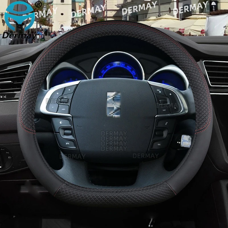 for Citroen DS4 DS 4 I II 2010~2022 Car Steering Wheel Cover PU Leather Non-slip Auto Accessories