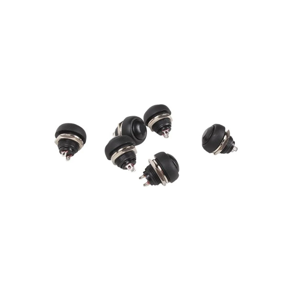 

Heavy Duty Push Button 12mm Momentary ON OFF 3A 125V Black for Car Boat Outdoor Projects Waterproof Reset Boat