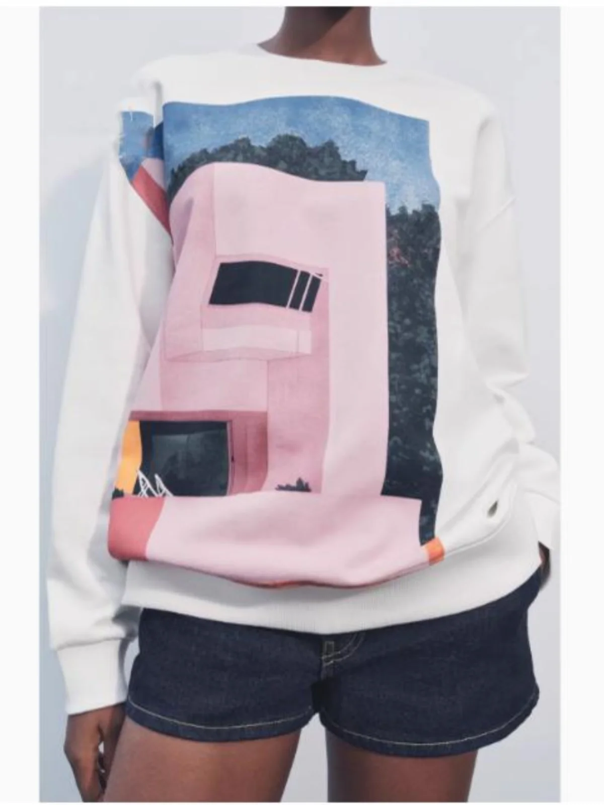 

New 2025 Spring Autumn Women's Comfortable Cotton Long Sve round Ne Printed Sweatirt Casual Commute Top Korean Sle