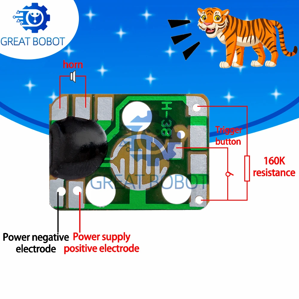 3V-4.5V Tiger Sound IC Module, Three-Tone Sound Generator Electronic Welding DIY Assembly Kit