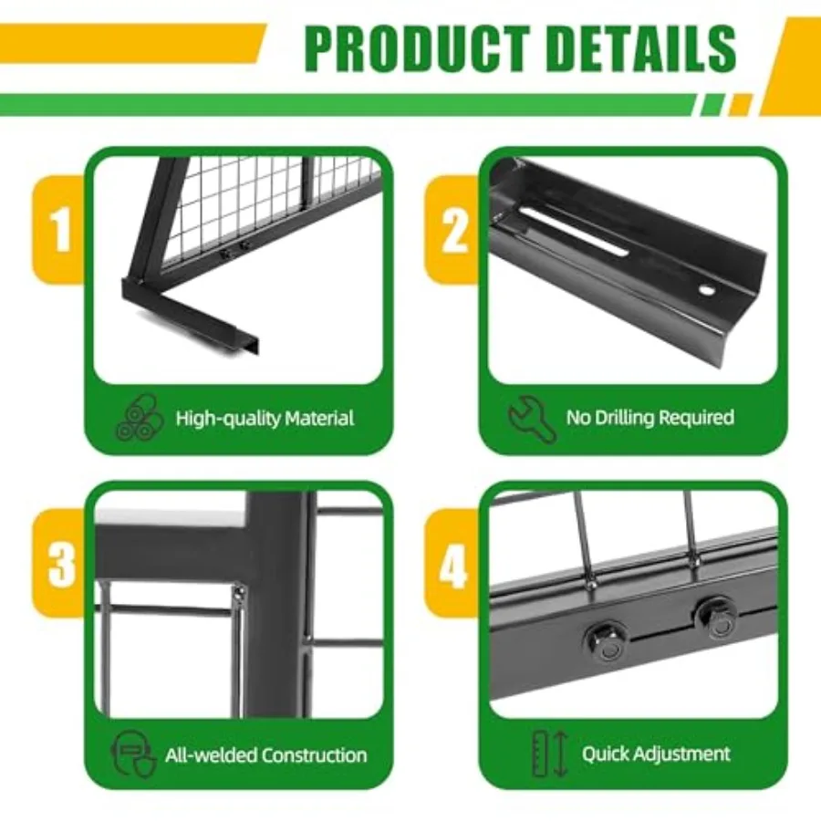 رف الصداع لشاحنة الالتقاط العالمية قابل للتعديل 64.37 إلى 78.12 حماية نافذة الكابينة نافذة خلفية آمنة رف نصف خلفي متوافق #3