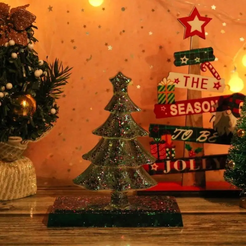 

9HJK Resin Epoxy DIY Epoxy Christmas Tree Ornament Silicone Mold Jewelry Making