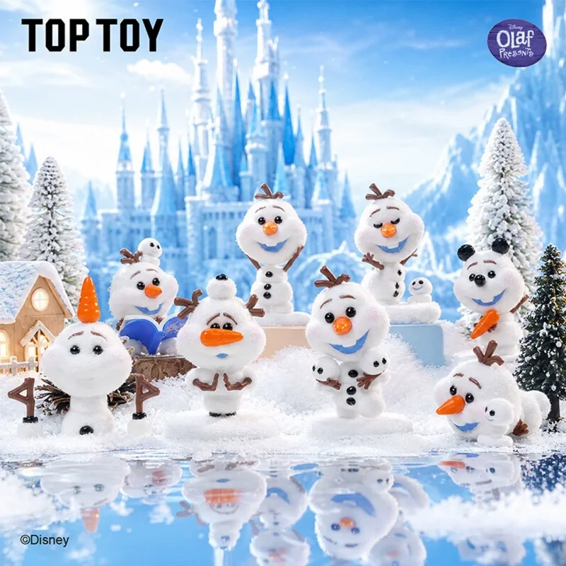 Frozen Olaf Action Figure Blind Box Flocked Figurine Desktop Ornament Trendy Collectible Toy Home Decor Holiday Surprise Gift