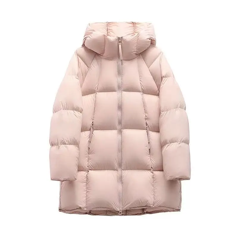 

2026 Winter New Hooded Jacket Korean Loose Warm Thick Cotton Coat Women Printing Overcoat Quilted Coat Women Long Parkas Outwear