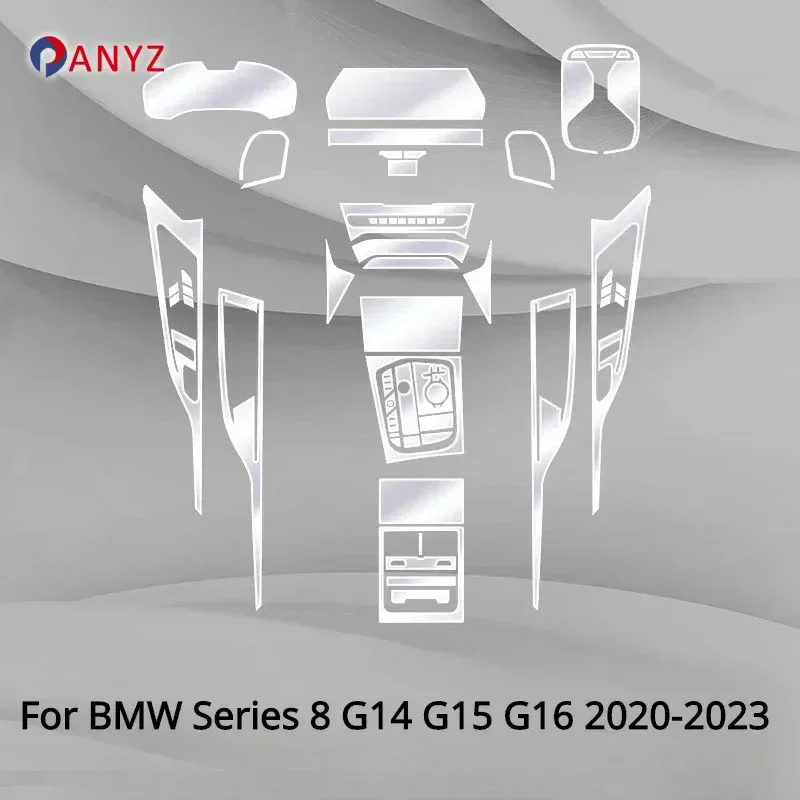 For BMW Series 8 G14 G15 G16 2023-2020 Interior Accessories film transparent TPU Gear Panel GPS Center Console PPF Protection