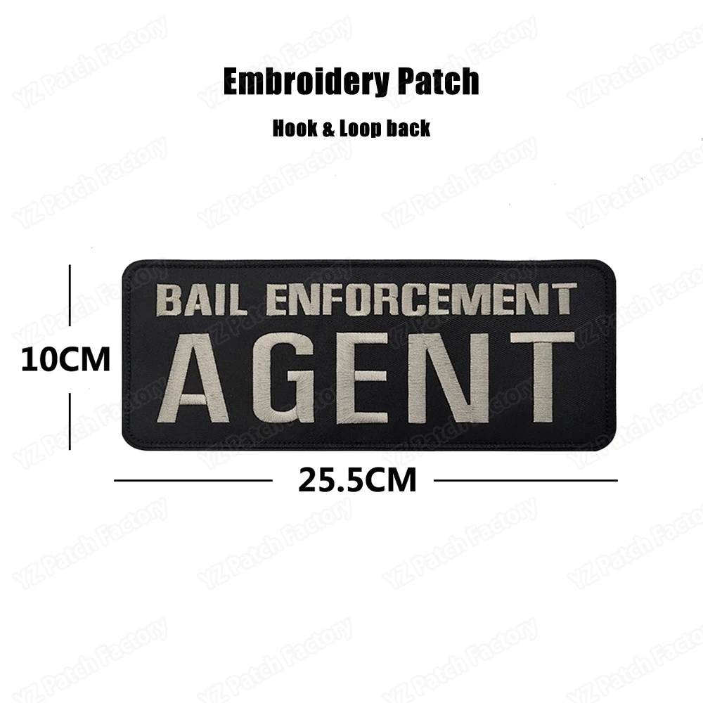 Security Enforcement Agent Embroideried Patch Applique Embellishment Tactical Embroidery Patches with Hook and Loop