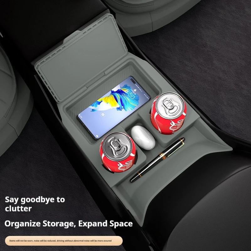 Adequado para caixa de armazenamento azul profundo s07 com material de silicone no nível inferior do painel de controle central acessórios do carro