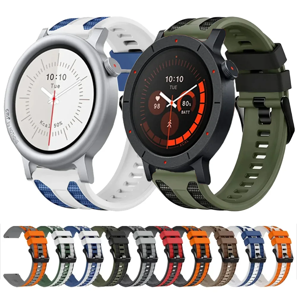 Силиконовый спортивный ремешок 22 мм для часов Nothing CMF Watch 3 Pro 2 1, Amazfit Active Max Balance 2 1, Bip 6 5, Helio Bracelet