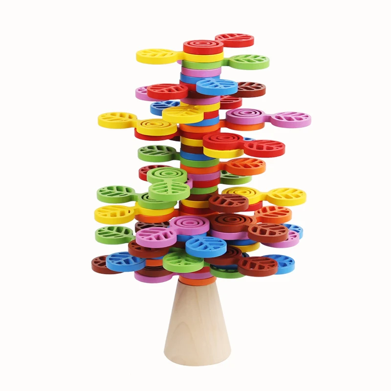 

Kids Tree Stacking Building Blocks Toys Construction Balance Games Montessori Sensory Color Sorting Interactive Educational