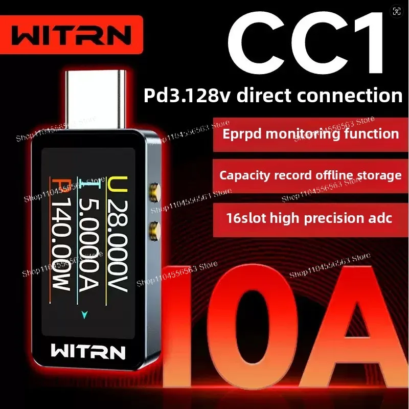 USB-тестер PD3.1 Type-C Вольтметр Амперметр |   Цифровой мультиметр с цветным экраном 28 В, MacBook, быстрые зарядные устройства |   ПИТАНИЯ CC1