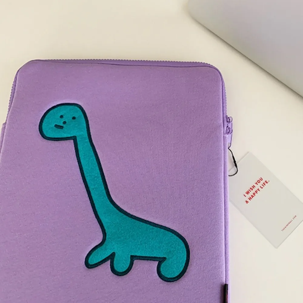 Dinosaur Cartoon Laptop Bag Purple Sweet Tablet Sleeve Bag Cute Shockproof Girl Computer Bag 11/14/15.6inch Laptop