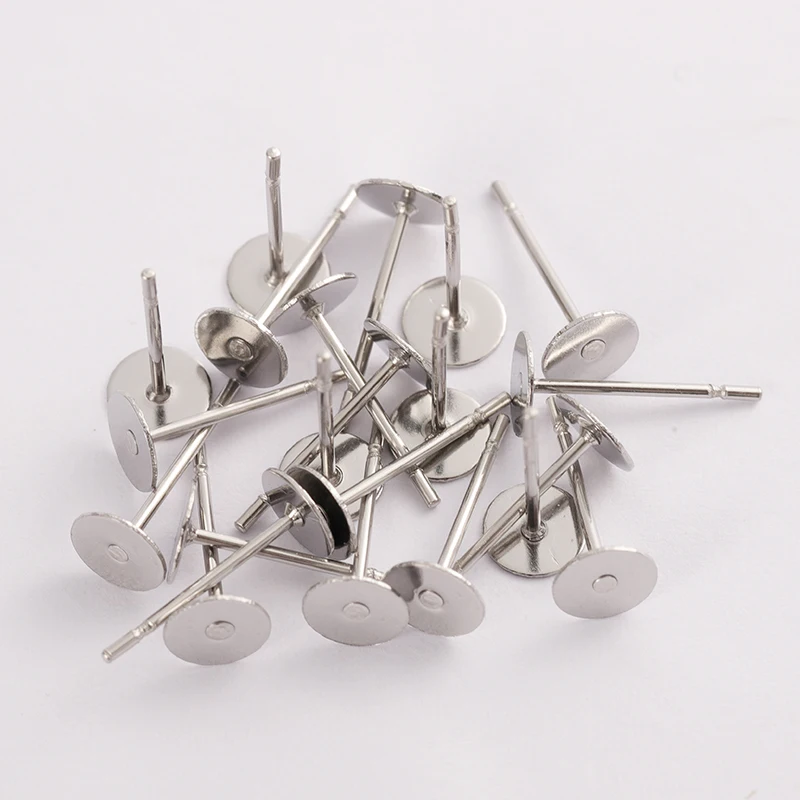 100 Stück Goldene Edelstahl-Ohrstecker 3-8mm mit Flachkopf, DIY Runde Ohrring-Rohlinge, Ohrstecker-Basen für Schmuckherstellung, Ohrring-Verschlüsse – Detail 6