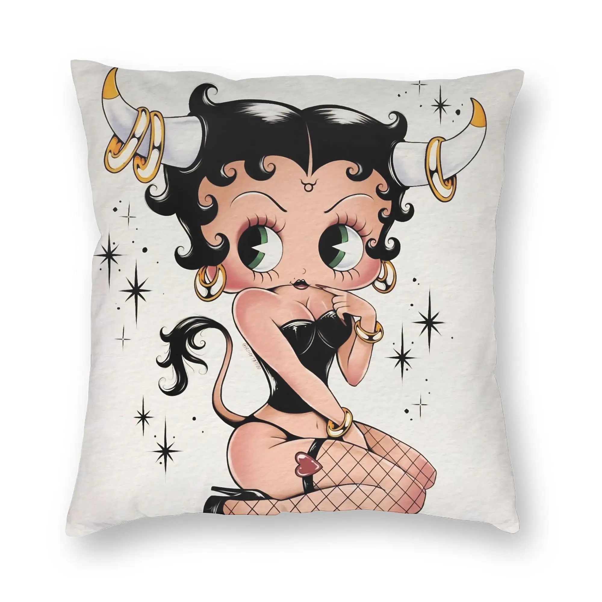 Anime B-Betty BoopS Pillowcase Soft Polyester Cushion Cover Decorations  Throw Pillow Case Cover Home Square 45X45cm