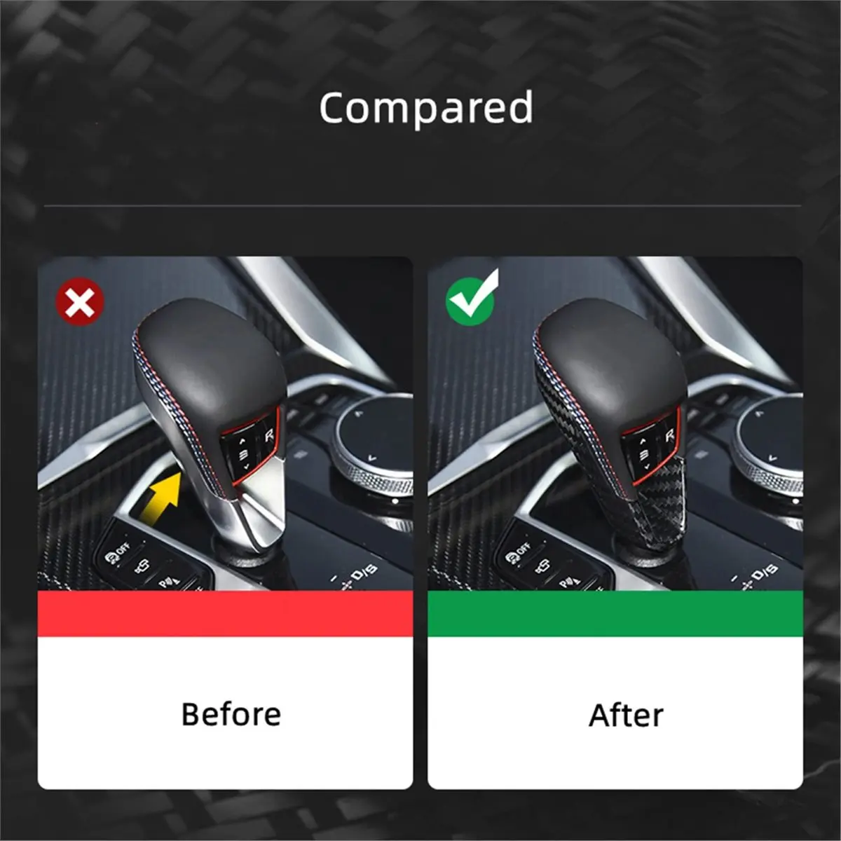 update. Carbon Fiber Gear Shift Knob Panel Decorative Car Interior Accessories for BMW M2 M3 M4 X3M X4M M5 X5M X6M M8