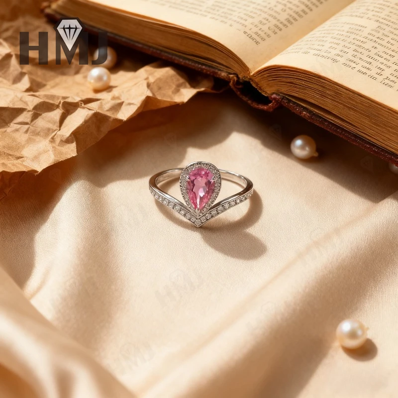 

Кольцо принцессы в форме короны с сапфиром/рубиной грушевидной огранки, драгоценные камни, зеленый, синий, красный, элегантные украшения для женщин, Рождество и Пасха