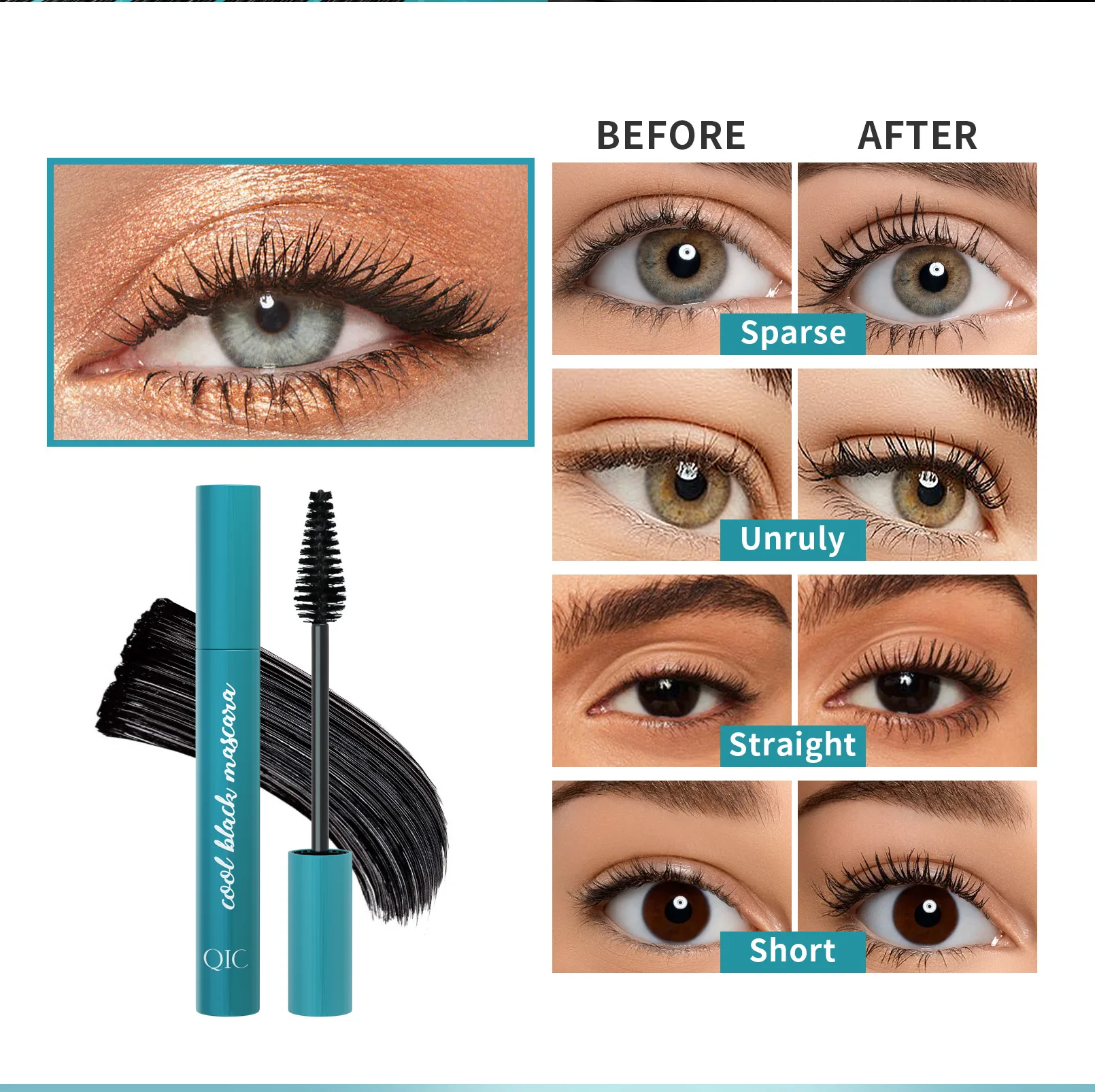 5d Zijde Vezel Mascara Lash Zwarte Mascara Waterdichte Niet-Vlek Mascara Wimperverlenging Dikke Verlenging Wimpers Cosmetisch