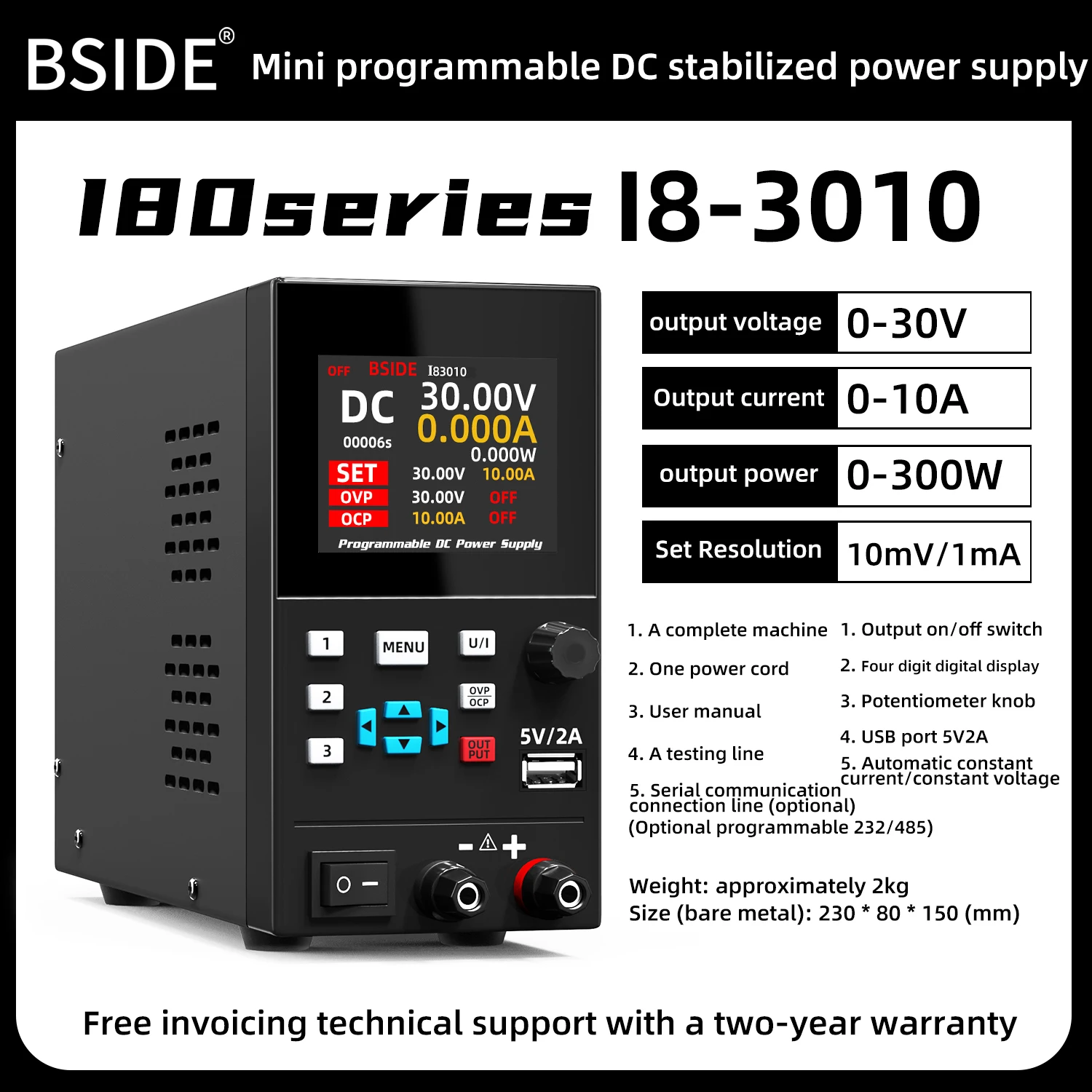 Bside Dc Laboratorium Gereguleerde Voeding Programmeerbaar 30V/10a 40V/20a Verstelbare Bank Schakelaar Preset Stroom Stabilisator Aan/Uit