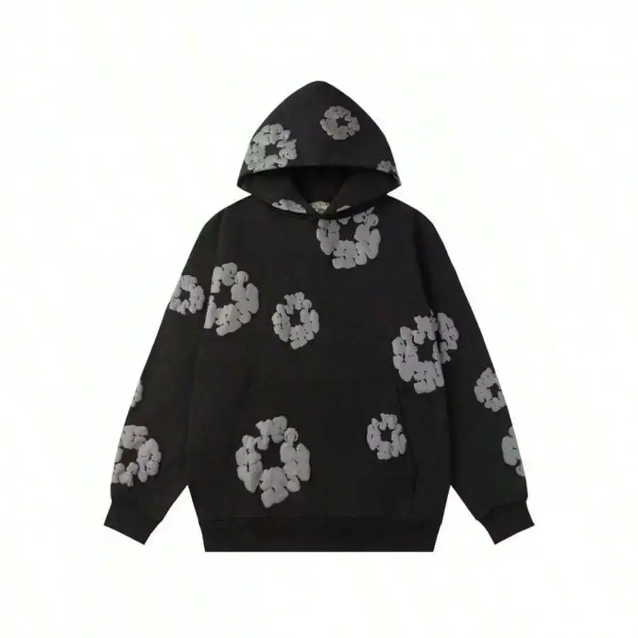 

Foam Print Loose Hoodie Y2K Hip Hop Streetwear Pullover Casual Sweatshirt 280g 100% Polyester