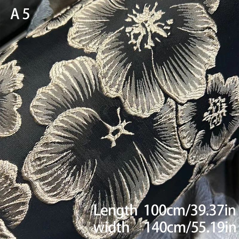 Exquisite 3D Flower Embossed Bubble Fabric Elegant Fashion Texture Fabric for Sewing Home Textiles Upholstery Bag Women Clothes