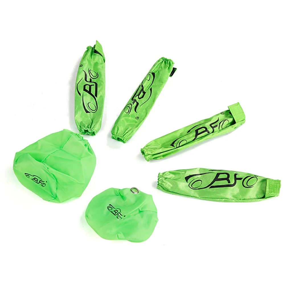 Conjunto de jaqueta de poeira KKZ-ROFUN contém capa de partida, filtro de ar, capas de choque para 1/5 hpi rovan km baja 5b rc, peças de brinquedos, verde