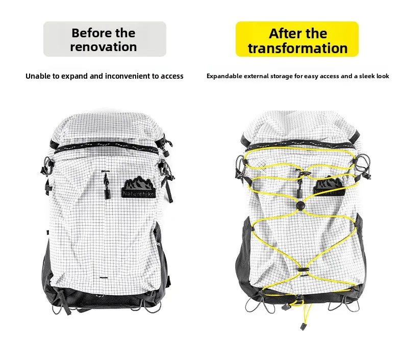 18-teiliges Outdoor-Rucksack DIY Elastisches Kordel-Set Bungee-Seil-Set Wanderrucksack-Modifikationssystem Erweiterungsgurte Zubehör – Detail 2