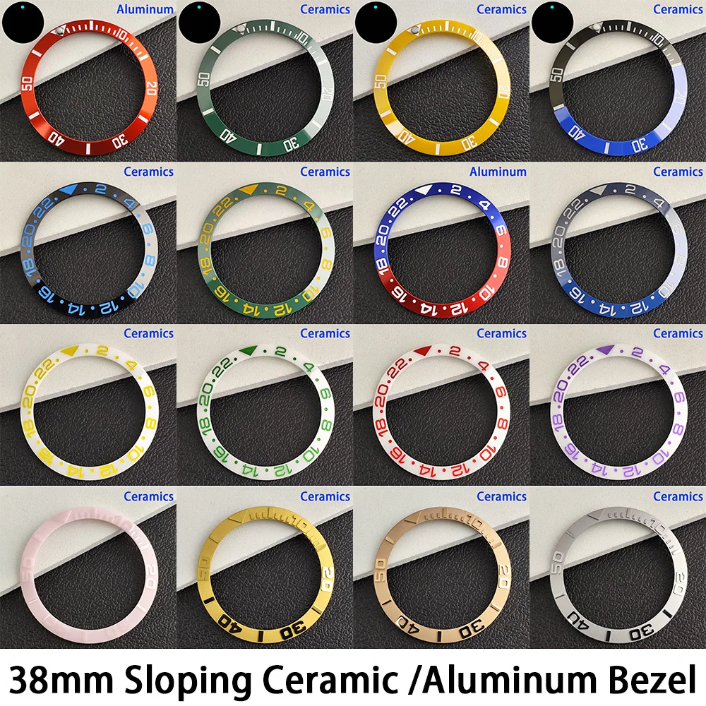 38mm*30.6mm Sloping Aluminium/Ceramic Bezel Insert For Mechanical Watch Bezel Inserts Watch Part Fits Watches Man