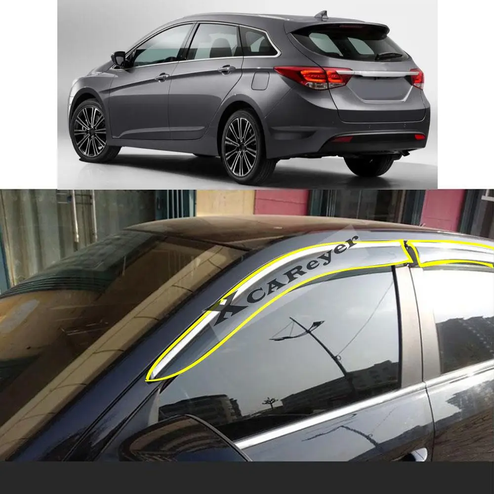 For HYUNDAI I40 2013 2014 2015 Car Body Styling Sticker Plastic Window Glass Wind Visor Rain/Sun Guard Vent Parts