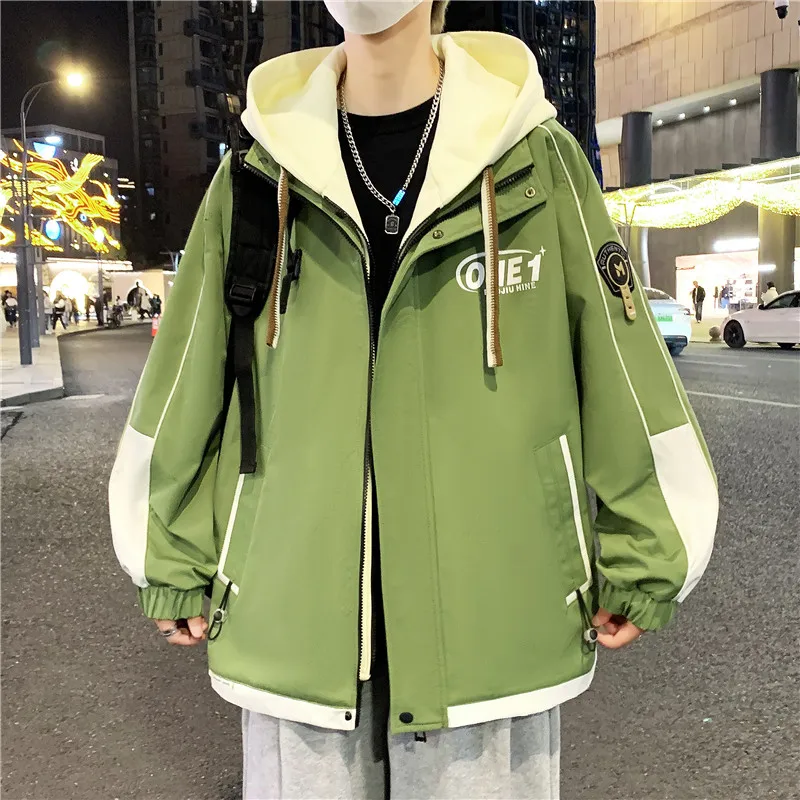 Fashion Men's Casual Windbreaker Jackets Men Outdoor Hooded Jacket Waterproof Soft Shell Coat Clothing Warm Plus Size Tops