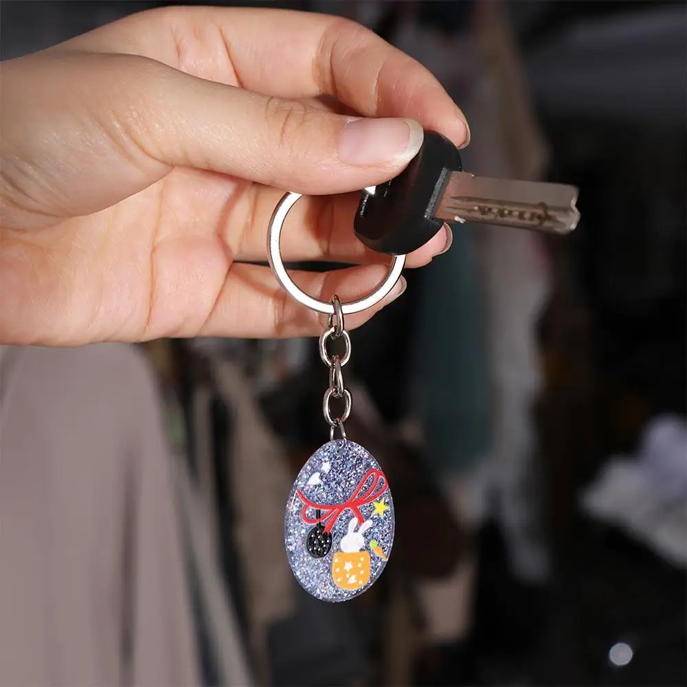 Happy Easter Easter Egg Keychain Rabbit Colorful Eggs Egg Easter Keyring Lovely Basket Stuffer Easter Bunny Keyring