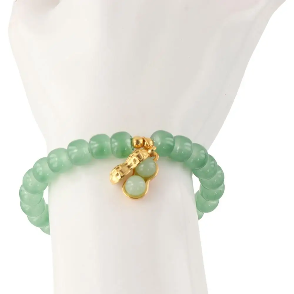 Jewelry Magnolia Flower Pendant Gradient Jade Bead Bracelets Korean Style Bracelets Hetian Jade Bracelets Female Hand Chain