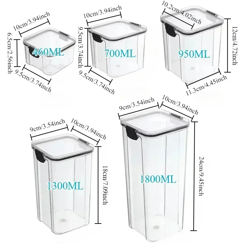 Kitchen Storage Box Food Storage Container Sealed Moisture-proof Grain Storage Tank with Lid Coffee bean noodles Bottle Canister