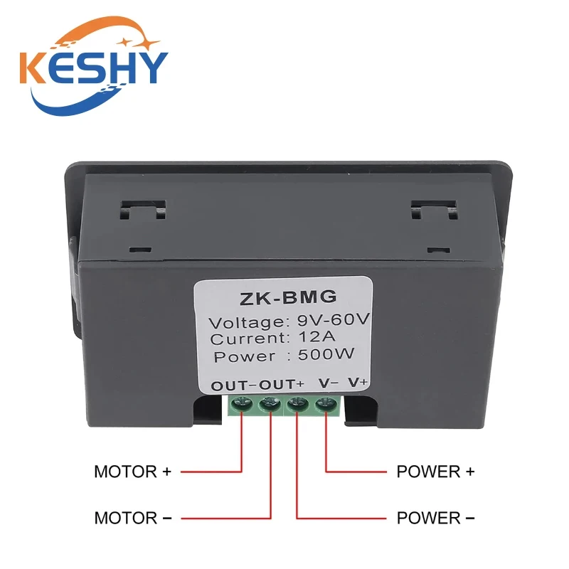 DC 9-60V 12v 24v 36V 48V 12A DC Motor Controller PWM Adjustable Speed Digital display encoder duty ratio frequency ZK-BMG