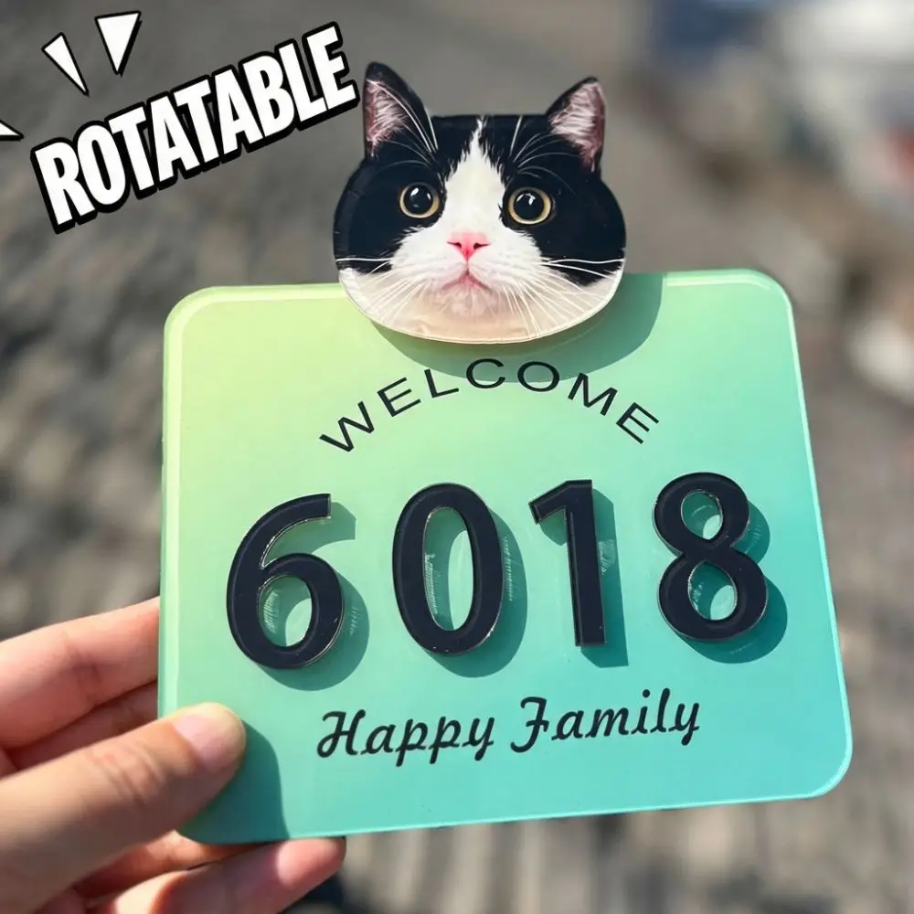 Acrylic Acrylic Number Plate Personality Dowelless House Number Sticker Cartoon Creativity Personality Door Sign