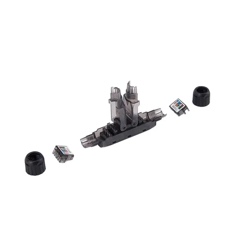 UTP LAN Cable Tool-less Extension Connector Network Extender Junction Adapter Connection Box for RJ45 Cat6A