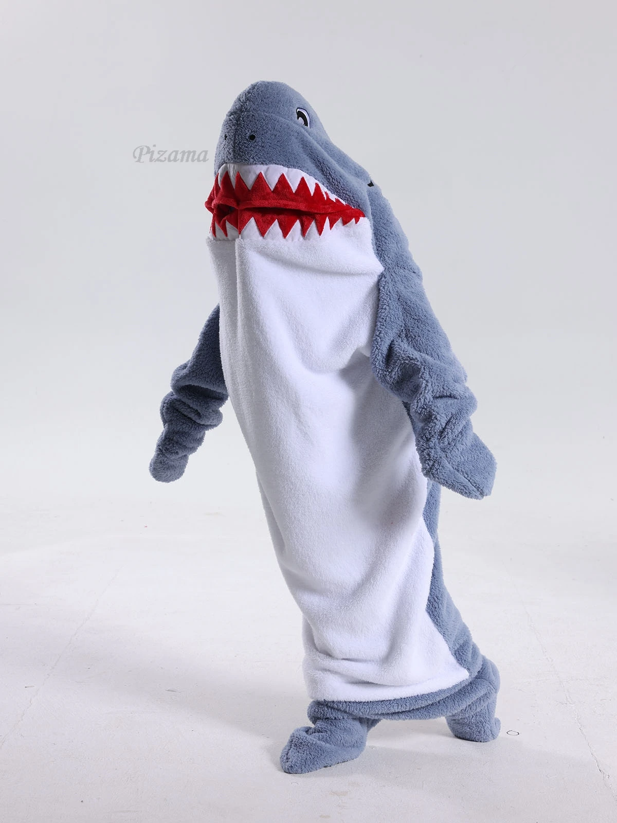 Shark Anime Women Oneises Halloween Cosplay Costume Pijamas Kigurumi Hooded Footed Jumpsuits Winter Warm Adult Sleepwear Pajamas