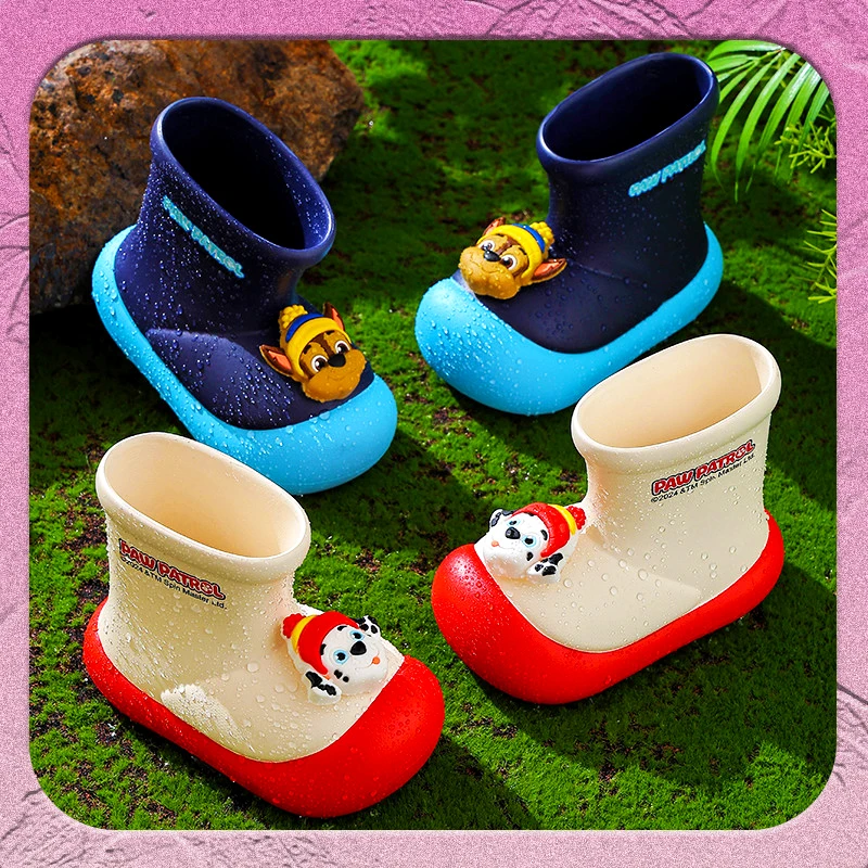 Stivali da pioggia per bambini Paw Patrol per ragazzi e ragazze Toddler scarpe da acqua per bambini leggere antiscivolo Kindergarten Cute Waterproof