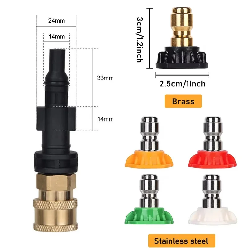 High Pressure Water Gun Adapter For Lavor Parkside To Quick Connect 1/4' Washer Parts Spray Nozzle 4000 PSI