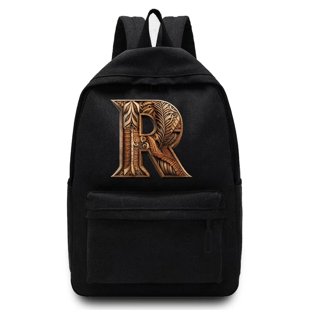 Backpack Fashion Backpack Outdoor Leisure Unisex Large Capacity Backpack Casual Daypack for Weekender Wood Art Letter Printed