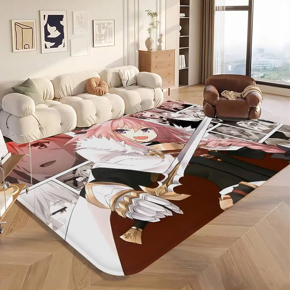 AstolfoS Anime Girl Anime Bathroom Mat Kids Room Bedroom Decoration Balcony Anti-Slip Doormat Living Room Bedside Area Rugs