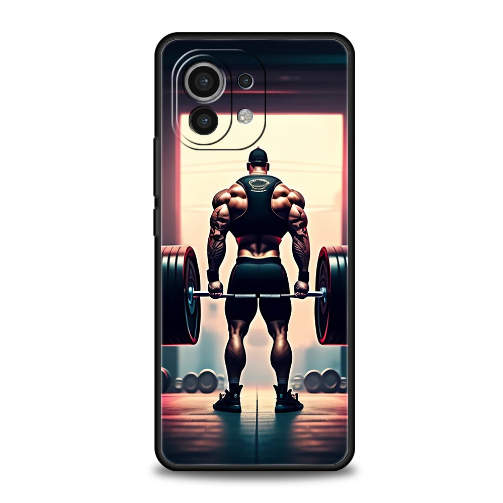 Barbell Deadlift Fitness Phone Case for Xiaomi Mi 14 13 12 11 Ultra 13T 12T Poco C51 F3 F4 F5 X3 X4 NFC Pro Lite Silicone Cover