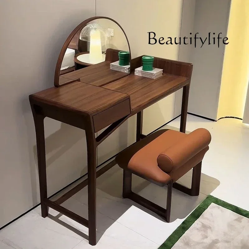 AA X 심플 서랍 화장대 북유럽 스타일 브라운 원목 모던 메이크업 화장대 침실 유럽풍 화장대 가구