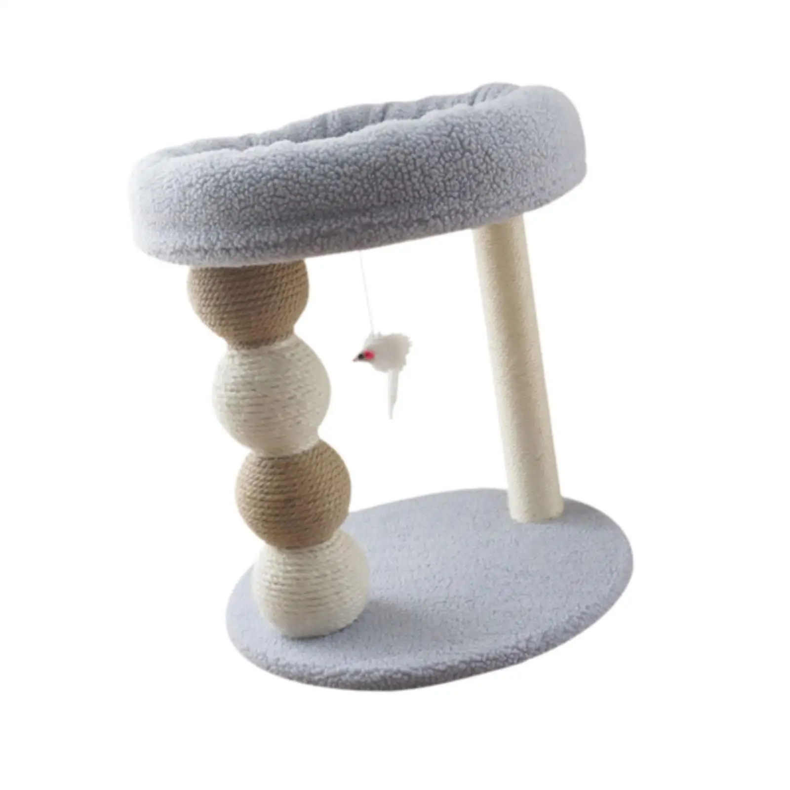 Árbol rascador para gatos pequeños con pelota y base acolchada