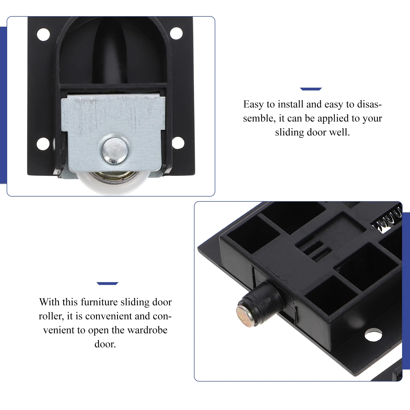 

6pcs Wardrobe Sliding Roller Premium Plastic Durable Wear-Resistant Easy Install Kit Sliding Door Pulley Door Wheel Cabinet